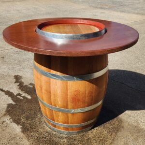 rustic barrel bar