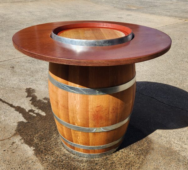 rustic barrel bar